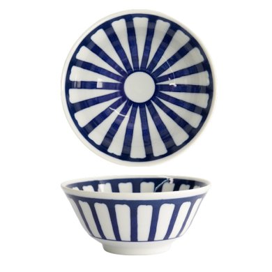 Tokyo Design Studio Rice Bowl Mixed Bowls White/Blue, Porcelain, Ø 15 × 7 cm, 550 ml