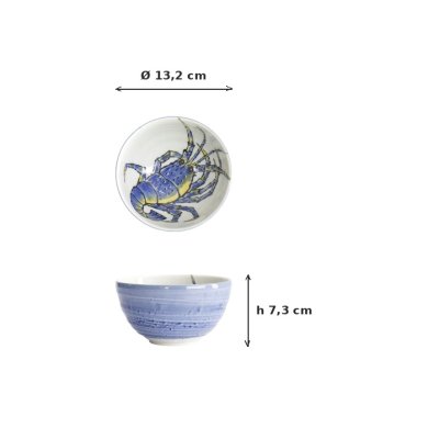 Schale Seafood Hummer Blau, Porzellan, Ø 13,2 × 7,3 cm, 500 ml, Art.-Nr. 15486