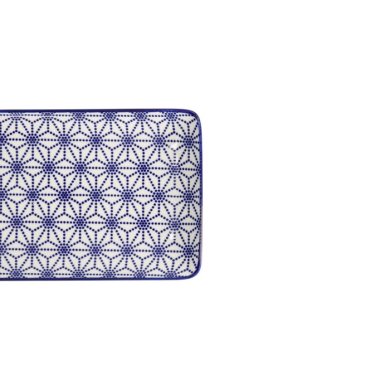 Sushi Plate Nippon Blue Stars Blue/White, Porcelain, 21 × 13.5 cm, Item No. 15610