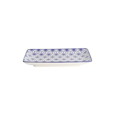 Sushi Plate Nippon Blue Stars Blue/White, Porcelain, 21 × 13.5 cm, Item No. 15610