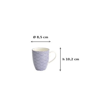 Mug Nippon Blue Waves Blue/White, Porcelain, Ø 8.5 × 10.2 cm, 380 ml, Item No. 15622