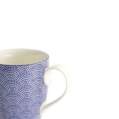 Tasse Nippon Blue Dots Blau/Weiß, Porzellan, Ø 8,5 × 10,2 cm, 380 ml, Art.-Nr. 15623