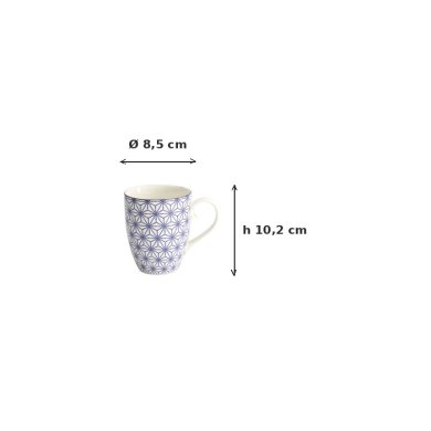 Tasse Nippon Blue Stars Blau/Weiß, Porzellan, Ø 8,5 × 10,2 cm, 380 ml, Art.-Nr. 15626