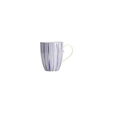 Tasse Nippon Blue Lines Blau/Weiß, Porzellan, Ø 8,5 × 10,2 cm, 380 ml, Art.-Nr. 15627