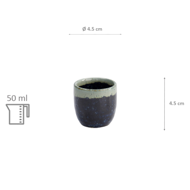 TDS, Sake-Cup, 4,5 x 4,5 cm, 50 ml, Weiß/Blau - Art Nr. 15847