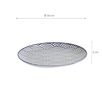 TDS, Teller, Nippon Blue, Waves, Ø 16 x 2 cm - Art Nr. 16018