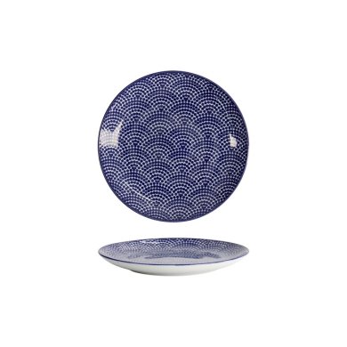 Tokyo Design Studio Teller Nippon Blue Dots Blau/Weiß, Porzellan, Ø 16 × 2 cm