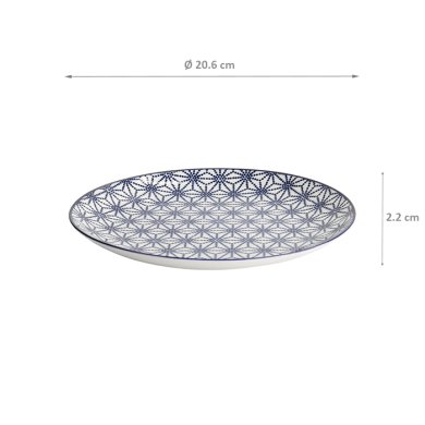 TDS, Plate, Nippon Blue, Stars, Ø 20.6 x 2.2 cm - Item No. 16023
