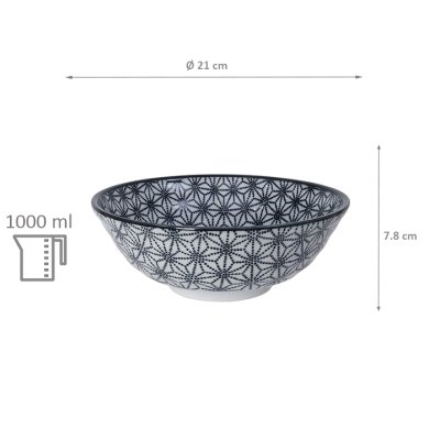 TDS, Soba-Schale, Nippon Black, Stars, Ø 21x 7,8 cm 1000 ml - Art Nr. 16055
