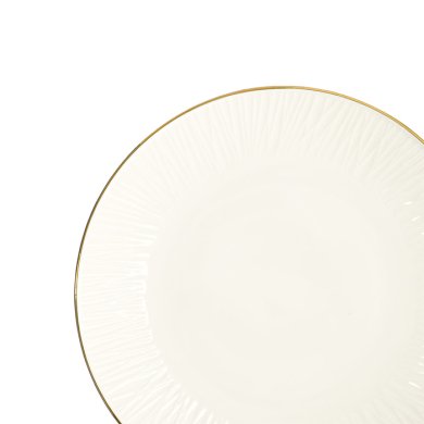 TDS, Plate, Nippon White, Lines, Ø 19 x 2 cm - Item No. 16411
