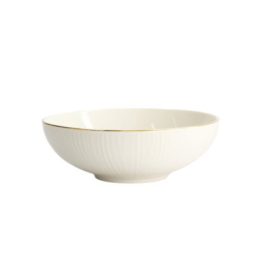 Nudelschale Nippon White Lines Weiß/Gold, Porzellan, Ø 19 × 5,5 cm, 780 ml, Art.-Nr. 16427