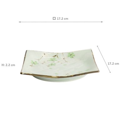 TDS, Plate, Green Cosmos, 17.5x17.5x2.2cm, Item No. 16511