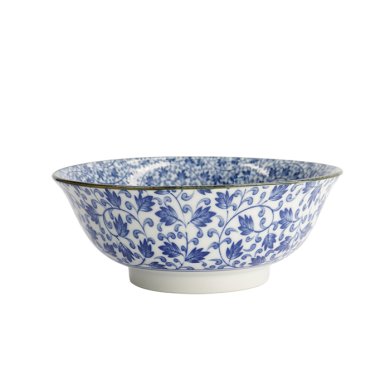 TDS, Ramen-Schale, Hana Blue Mixed Bowls, Ø 20,5 x 8 cm 1200 ml, Karakusa, Art Nr. 16539