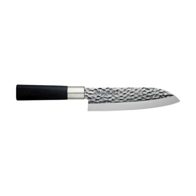 Santoku-Messer (Allzweckmesser) im Hammerschlag-Stil, Edelstahl, Klinge 16,5 cm