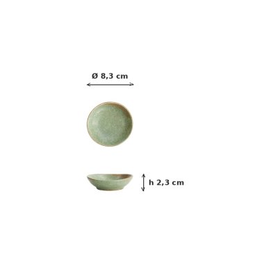 Ovaler Saucenteller Vert Sauge Grün, Steinzeug, 8,3 × 2,3 cm, Art.-Nr. 16662