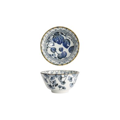Tokyo Design Studio Bowl Flora Japonica Ivy Blue/White, Porcelain, Ø 12 × 6.3 cm, 300 ml