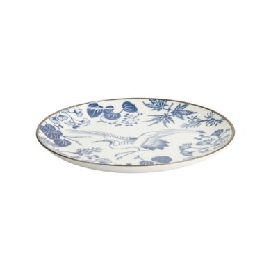 Plate Flora Japonica Crane Blue/White, Porcelain, Ø 25.7 × 3 cm, Item No. 16722