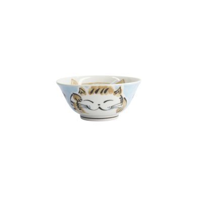 Reisschale Fuku Cat Neko Kawaii Blau, Porzellan, Ø 15 × 7 cm, 500 ml, Art.-Nr. 16899