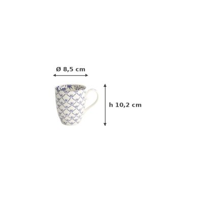 Tasse Flora Japonica Maple Blau in Geschenkbox, Porzellan, 380 ml, Art.-Nr. 16977