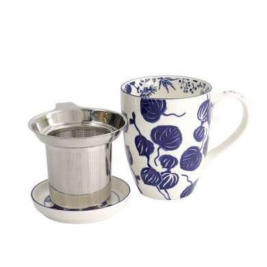 TDS, Mug Giftset, Flora Japonica, Ivy, w/Strainer and Tea Tip,  380ml - Item No 16979