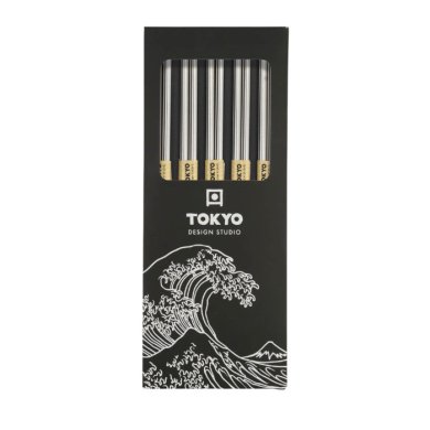 TDS, Chopstick Set, Stainless Steel, 5 pair, 22,5 cm, Item No. 17908