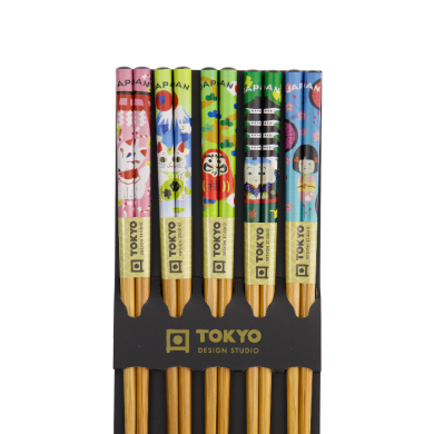 TDS, Chopstick Set, Kawaii A2-20, Kitchenware, 5 pair, 22 cm, Item No. 17912