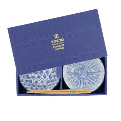 Tayo-Schalen-Geschenkset mit Essstäbchen Nippon Blue (Blau/Weiß), Porzellan, Ø 15,2 × 6,7 cm, 500 ml, Art.-Nr. 17951