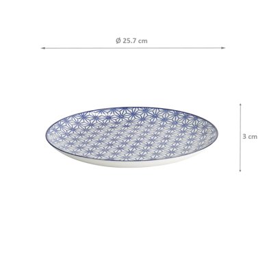 TDS, Plate, Nippon Blue, Stars, Ø 25.7 x 3 cm - Item No. 17957