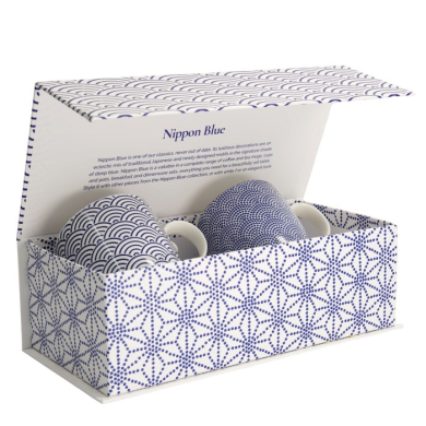 Tassen-Set Nippon Blue Blau/Weiß in Geschenkbox, 2-tlg., Porzellan, Ø 8,5 × 10,2 cm, 380 ml, Art.-Nr. 17988
