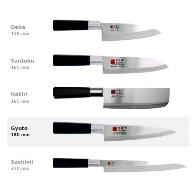 Gyuto Knife (Carving Knife) Sekiryu, Stainless Knife Steel, blade 18 cm, ABS plastic handle, Item No. 18291