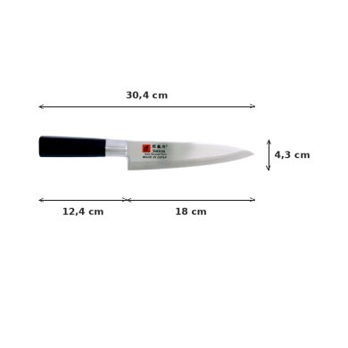 Gyuto Knife (Carving Knife) Sekiryu, Stainless Knife Steel, blade 18 cm, ABS plastic handle, Item No. 18291