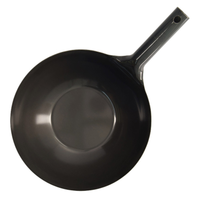 Wok with Flat Bottom Black, Iron, Ø 33 cm