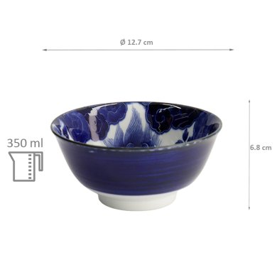 TDS, Japonism, Schale, Blau, Ø 12,7 x 6,8 cm, Lion - Art Nr: 18757