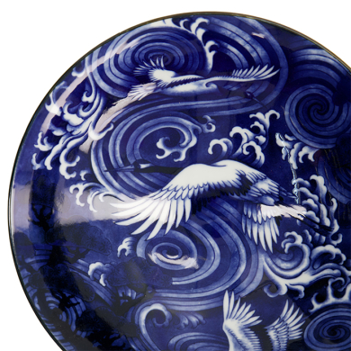 TDS, Japonism, Bowl, Blue, Ø 25.2 x 7.7 cm, Crane - Item No: 18764