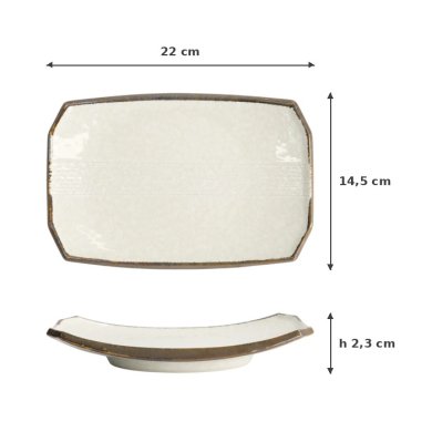 Sushi Plate Hime Kobiki Light Green, Stoneware, 22 × 14.5 × 2.3 cm, Item No. 18853