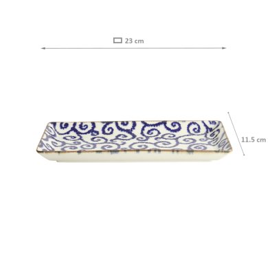 TDS, Sushi Plate, Ten Karakusa, 23 x 11.5 cm, Item No. 18902