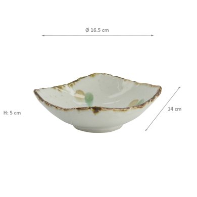 Bowl Koshoku Marche White, Porcelain, 16.5 × 14 × 5 cm, Item No. 18961