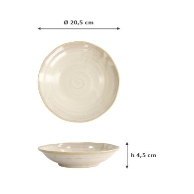 Bowl Titanium Matte White, Porcelain, Ø 20.5 × 4.5 cm, Item No. 20364