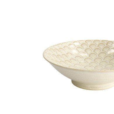 Salad Bowl Titanium Matte Mermaid Design White, Porcelain, Ø 25 × 7.4 cm, 1.4 l, Item No. 20371
