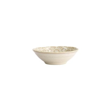 Rice Bowl Titanium Matte Mermaid Design White, Porcelain, Ø 14.5 × 4.4 cm, 250 ml, Item No. 20372