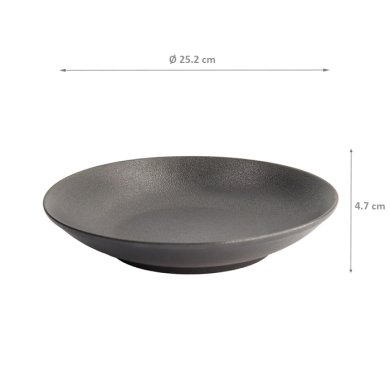 Ø25.2x4.7cm Yuzu Black Deep Rice Plate at g-HoReCa (picture 6 of 6)