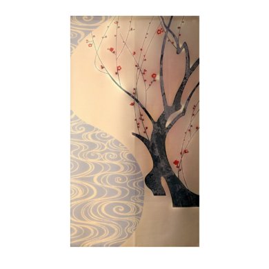 Goodwill Running Water Red Plum Noren (Vorhang für Türen) bei g-HoReCa