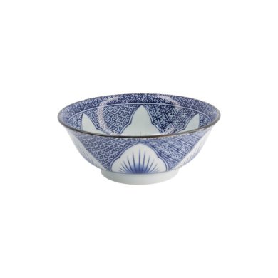 Ramen Bowl Lily Flower Blue, Porcelain, Ø 20.5 × 8 cm, 1.2 l, Item No. 20935