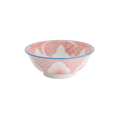 Ramen Bowl Lily Flower Red, Porcelain, Ø 20.5 × 8 cm, 1.2 l, Item No. 20936