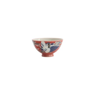 Reisschale Kawaii Crane Rot, Porzellan, Ø 11,5 × 6 cm, 300 ml, Art.-Nr. 20977