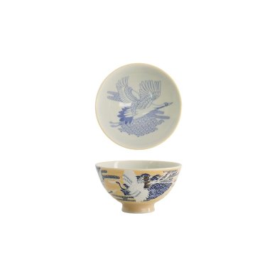Tokyo Design Studio Rice Bowl Kawaii Crane Yellow, Porcelain, Ø 11.5 × 6 cm, 300 ml