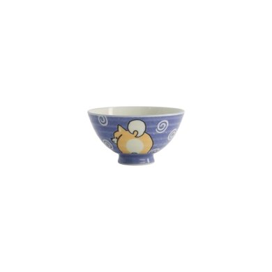 Rice Bowl Kawaii Shiba-Dog Blue, Porcelain, Ø 12.5 × 7 cm, 350 ml, Item No. 20986