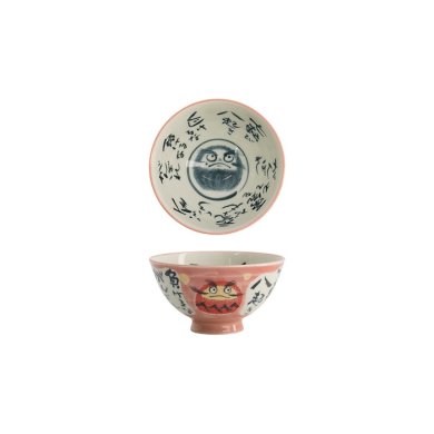 Tokyo Design Studio Rice Bowl Kawaii Daruma Pink, Porcelain, Ø 11.5 × 6 cm, 300 ml
