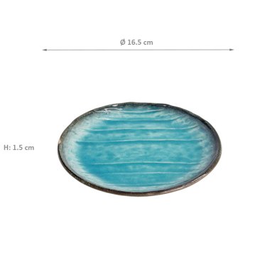 Teller Yamasaku Blau, Steingut, Ø 16,5 × 1,5 cm, Art.-Nr. 21326