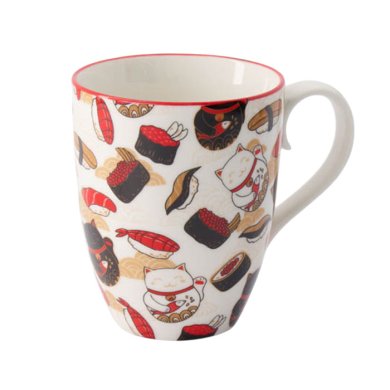 8.5x10.2cm Kawaii Lucky Cat Mug W/Giftbox Cat/Sushi at g-HoReCa (picture 3 of 5)